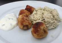 Hühnerbällchen mit Reis Maurische Hühnerbällchen